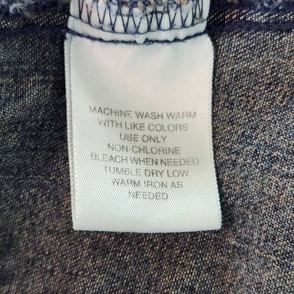 St. John's Bay Jean Jacket with Tan Paisley Print Accent Size Large Denim Jacket - Picture 7 of 8